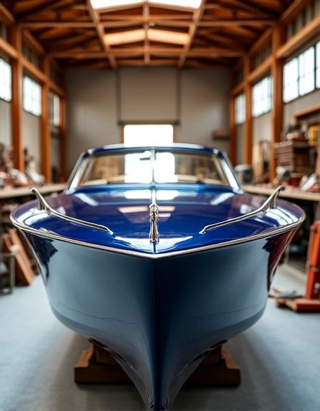 Nuova costruzione lancia veneziana in cantiere